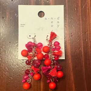 Red and Pink Beaded Earrings- a new a day